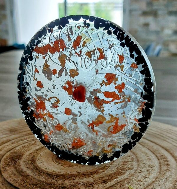 Arbre de Vie - Jaspe rouge et tourmaline noire